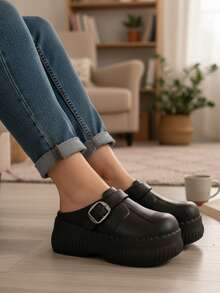 Sandalias zapatillas con material EVA, para otoño invierno, nuevo modelo 2025 - Negro - Ver 1