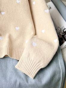 SHEIN Tween Girl Loose Casual Minimalist Comfortable Round Neck Long Sleeve Bowknot Polka Dot Cardigan, Back To School Season - Yellow - View 4