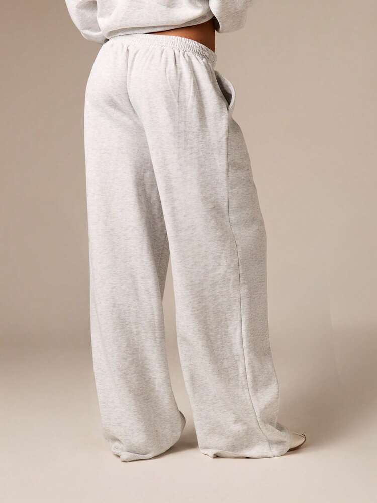 High Waisted Wide Leg Sweatpants With Drawstring
