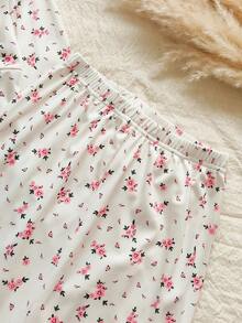 SHEIN 2件套女童长袖碎花上衣和碎花长裤，加大码 - 彩色 - 查看 6