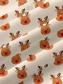 PopScrub Christmas Reindeer Print Scrub Uniform Top - Multicolor - View 4