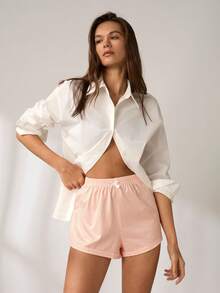 3件套女士格子印花睡裤短裤