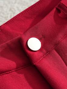 Franclia New Red Retro Versatile Casual Flared Pants For Women - Red - View 8