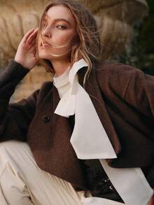 MOTF PREMIUM WOOL DOUBLE BREASTED OVERCOAT, FALL WINTER - Mocha Brown - View 8