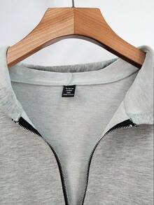 GlowEve CURVE Elegant And Casual Summer Sweatshirt In Plus Size - Light Grey - View 3