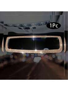 Rhinestone Decorated Car Rearview Mirror Cover, Creative Personalized Cute Accessory For Women - With drill - View 1
