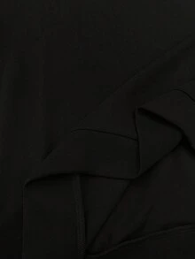 STYNVO 男士字母印花长袖口袋休闲连帽衫 黑色图案连帽衫 加厚连帽衫 男士连帽衫 男士交叉连帽衫 - 黑色 - 查看 7