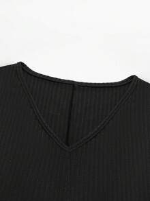 INAWLY 大码休闲宽松V领上衣