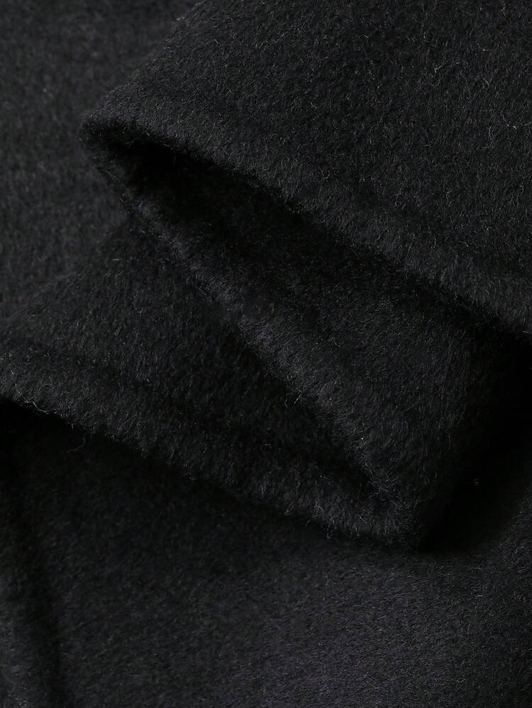 Women's Elegant City Casual Round Neck Open Front Wool Blend Jacket, Autumn/Winter Y2k Women Coats