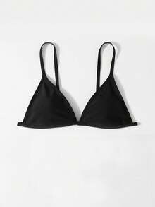 SHEIN Swim Summer Beach Solid Triangle Bikini Top