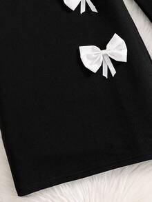 Sparklyn Tween GirlsBlack Sweet & Fashionable Long Sleeve Dress - Black - View 5