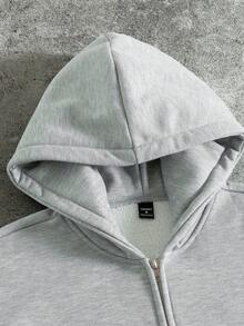 PAVTROS Men's Thermal Lined Casual Versatile Zip-Up Hoodie, Autumn/Winter Hoodie Streetwear Zip Up Grey Zip Up Hoodie