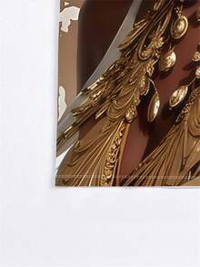 Maweii Sexy Plus Size Women Pocketed Graphic Dress With Golden Pattern - Multicolor - View 3