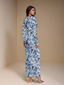 Glamance Studio Sense 印花修身长袖连衣裙 女士长袖紧身连衣裙 女士长袖连衣裙 印花长款连衣裙 鸟类印花长裙 女士长袖连衣裙 女士长袖紧身连衣裙 蓝白印花连衣裙 端庄长袖连衣裙 女士长裙 女士紧身长款连衣裙 图案长袖连衣裙 - 彩色 - 查看 2