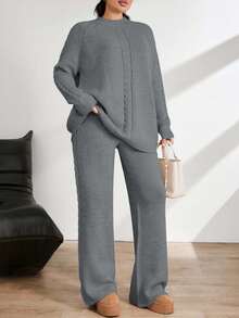 EURMUSE Ladies' Plain And Simple Daily Style Belt And Woolen 2pcs/Set - Grey - View 9