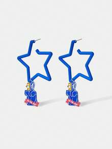 TOM & JERRY X SHEIN Boucles d'oreilles pendantes pour femmes - Bleu azur - Voir 4