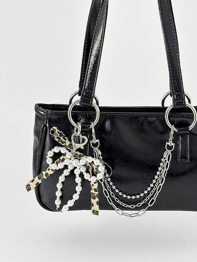 Kawaii 2 piezas Nuevo Colgante de Bolso con Lazo de Estampado de Leopardo de Moda, Adecuado para Uso Diario, Decoración de Bolso, Se Puede Regalar a Familiares, Amigos, Compañeros de Clase, Pareja, Cumpleaños, Días Festivos