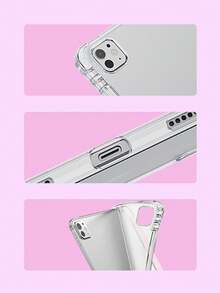 THE POWERPUFF GIRLS X SHEIN 1个可爱创意卡通花朵、泡泡、毛茛图案简约透明防震时尚平板电脑保护套，万圣节和圣诞节礼物，兼容三星Galaxy Tab、iPad 10代、iPad 7/8/9代（10.2英寸） - 彩色 - 查看 8