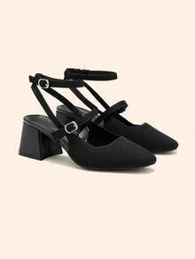 CUCCOO BASICS Damen Spitzschuh Schnallen Design Lässig vielseitige High Heels