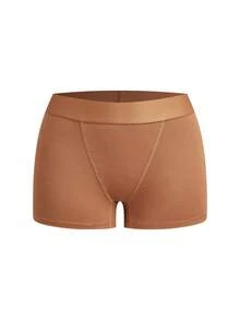 Ocili Quần short cotton thoải mái đơn giản kiểu bạn trai có cạp chun logo, thời trang mùa thu dễ chịu - Cà phê nâu - Xem 6