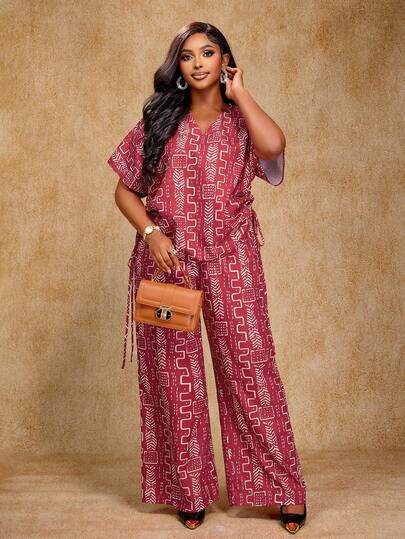 Brilight Women's Autumn Loose Printed Two Pieces Set, Two Pieces Set On Both Sides Shrinking Waist, Suitable For Daily Wear And Parties, Halloween Costumes