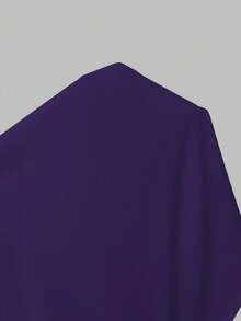 SHEIN LUNE Áo cánh tay đèn lồng cổ chữ V xếp nếp màu trơn thời trang dành cho nữ - Màu tím - Xem 3