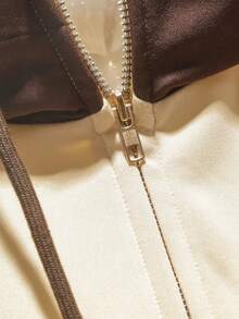 Franclia Farbblockstreifen Langarm Slim Fit Kapuzenjacke/Lässig/Alltag/College Stil Herbst/Winter Sweatshirt