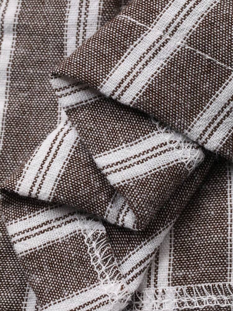 Women's Summer Striped V-Neck Sleeveless Cardigan And Straight Leg Pants 2 Pieces Casual Set