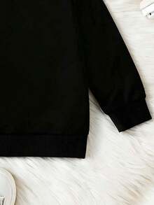 Sweat-shirt à col ras du cou à manches longues en tricot noir avec motif de dessin animé cool, pour garçons de 4 à 7 ans. Convient aux occasions décontractées, à la maison ou en extérieur - Noir - Voir 4