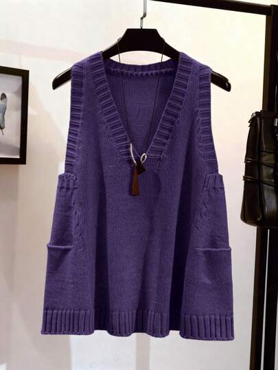 EMERY ROSE 新款纯色针织背心，简约欧美风格，百搭时尚