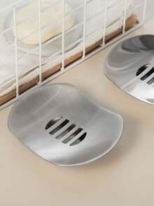 Cirelle 1pc Stainless Steel Soap Dish - Durable Flying Saucer-Shaped Design, Suitable For Kitchen Sinks And Bathroom Showers. Glossy Surface, Rust-Proof And Easy To Clean - Multicolor - View 6