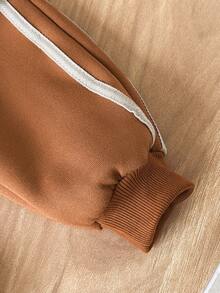 SHEIN 3件套男婴幼儿0-3岁秋冬休闲可爱熊斜挎包+长袖羊毛衫+裤子3件套服装 - 棕色 - 查看 5