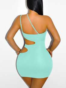Sirith Vestido corto de mujer con espalda descubierta y tirantes finos - Celeste - Ver 2