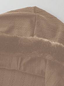 SHEIN LUNE 女士秋冬连帽长袖针织外套 - 咖啡棕 - 查看 3