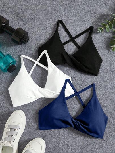 Easithlete Sujetador deportivo de yoga sin costuras/Diseño con nudo delantero/Versátil para deportes y uso diario