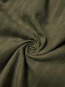 Elaquor Plus Size Women's Fashionable Elegant Lace Trim Button Down Long Sleeve Shirt Green - Army Green - View 7