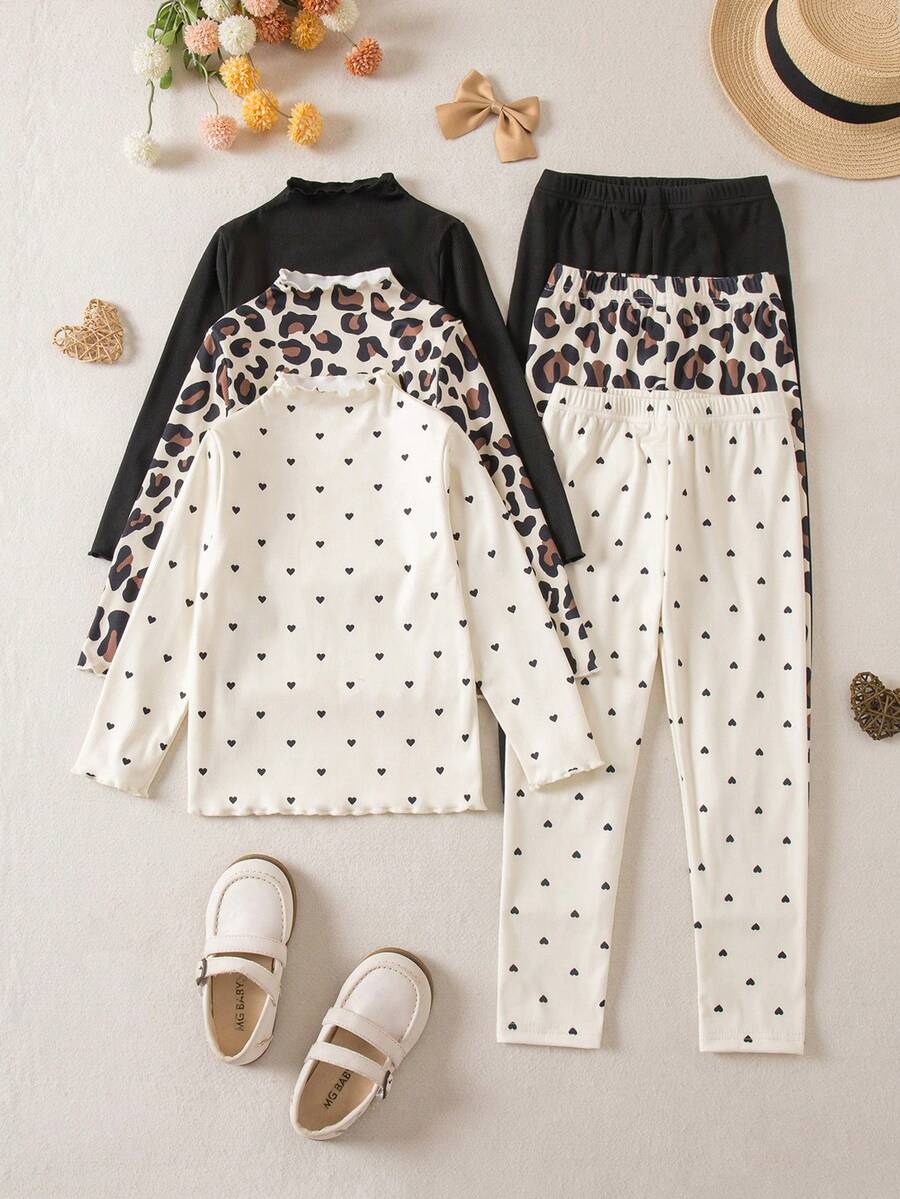 2pcs/Set Young Girls Casual Long Sleeve T-Shirt And Pants Set - Multicolor - View 1