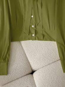 GlowEve Ladies' Elegant And Commuter Autumn Shirts - Olive Green - View 5