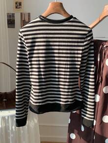 Comfortcana 女士休闲中厚圆领长袖仿两件套T恤 - 彩色 - 查看 2