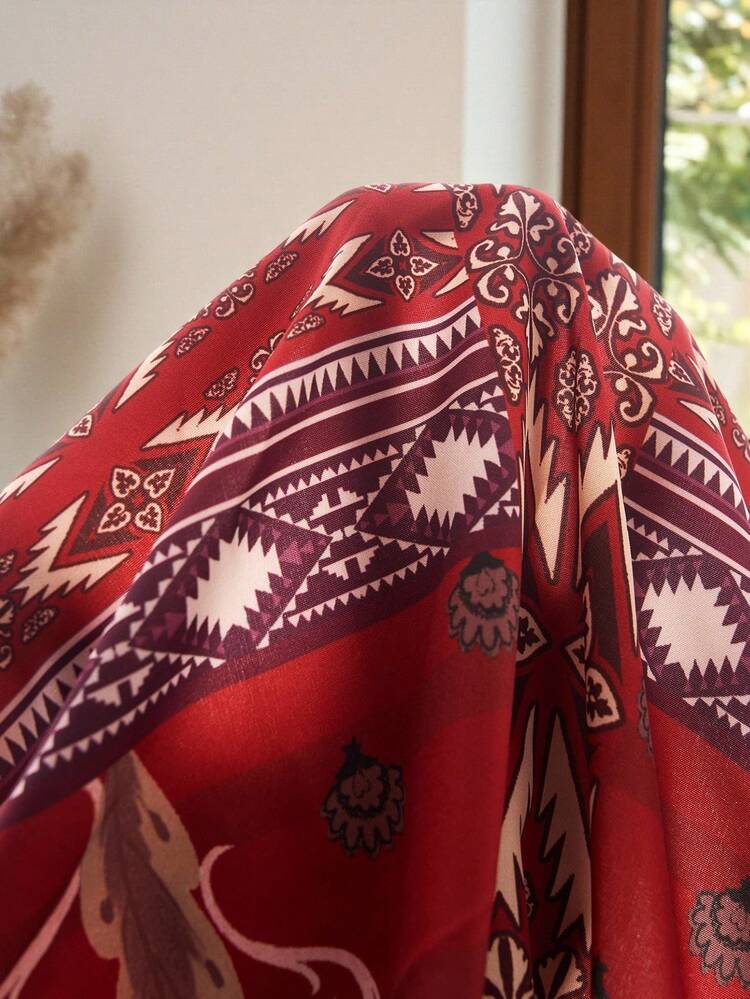 Plus Size Women's Fashion Vacation Bohemian V-Neck Dress Winter Clothes For Women Cozy Fall And Winter Clothes For Women  Red Dress Country Style For Women Country Concert Outfit Bohemian Dress For Women Abaya For Women Dubai Abaya For Women Winter Clothes For Women Country Style For Women Country Concert Outfit