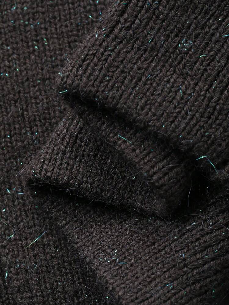 Sequin Turtleneck Fitted Women Sweater Dress, Autumn/Winter