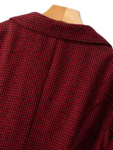 GlowEve CURVE Áo blazer dài tay cổ ve lật họa tiết răng cưa dáng thanh lịch dành cho nữ cỡ lớn - Đỏ - Xem 4