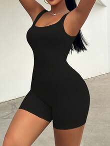 SHEIN PETITE 无缝修身针织连体裤