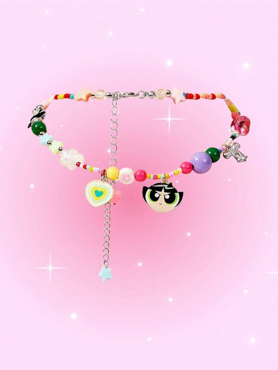 THE POWERPUFF GIRLS X SHEIN 女士串珠项链 - 彩色 - 查看 1