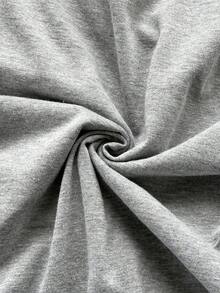 少女灰色字母印花圆领长袖T恤 - 灰色 - 查看 6