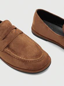 CUCCOO BIZCHIC Women's Brown Buckle Simple Round Toe Flat Shoes, Elegant, Casual, Comfortable, Slip-On, Suitable For Work, Commute, Versatile, Formal Occasions - Brown - View 7