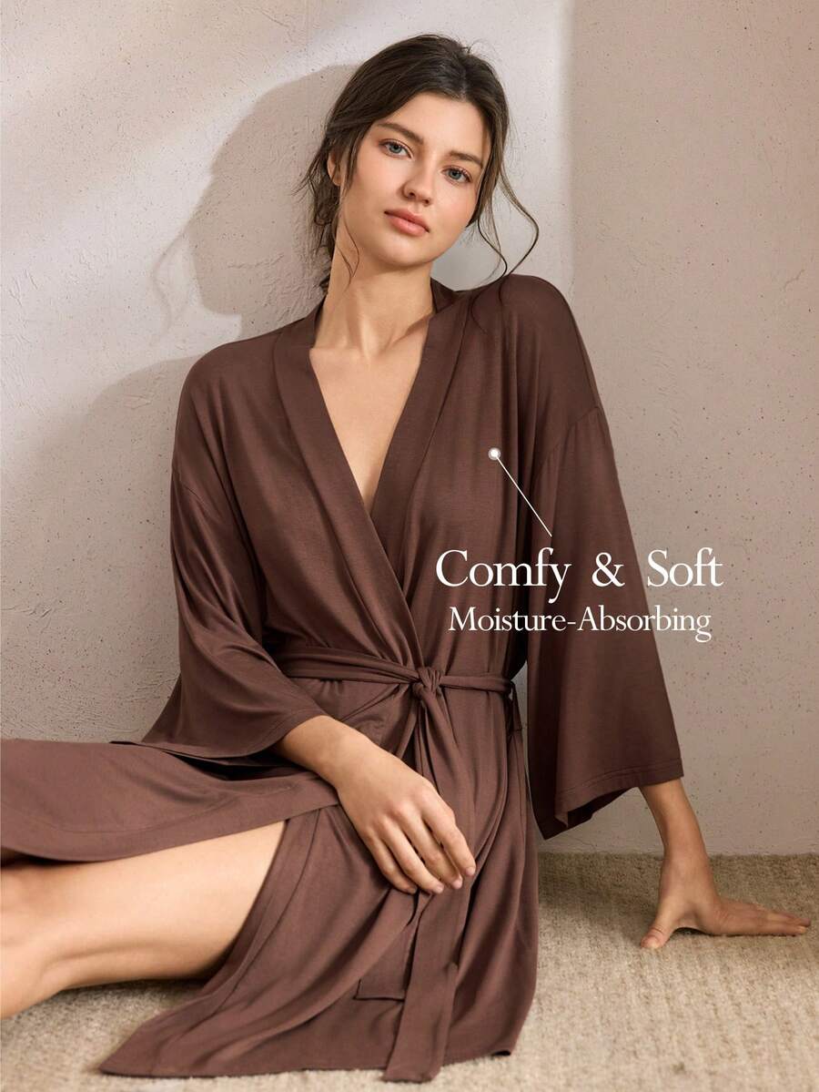 Ocili 休闲超柔软华夫格针织睡袍，混纺面料，丝滑柔顺，可搭配任何基础款上衣，冬季必备