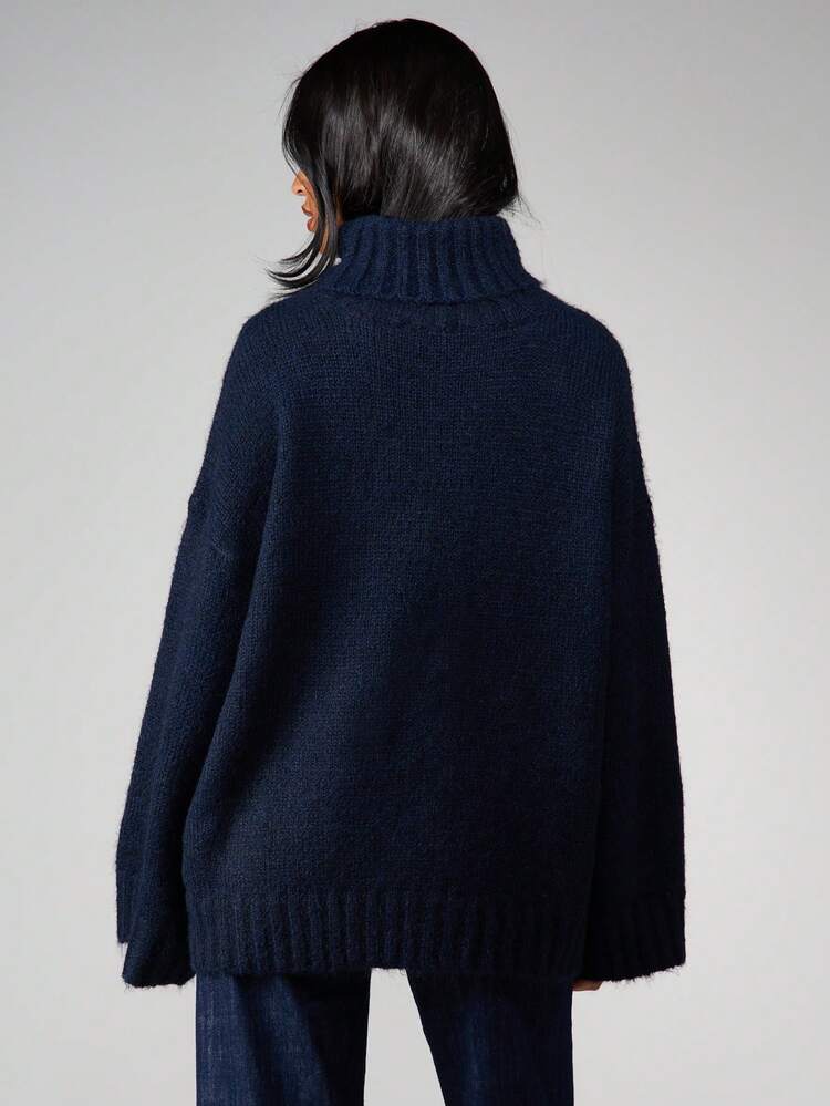 MISSGUIDED Suéter de Gola Alta Oversized de Tricô Grosso para Inverno e Outono, Essencial para Camadas Aconchegantes