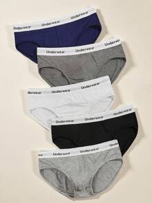 Men's Letter Waistband Comfortable Casual Briefs