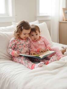 2pcs Baby Girls Floral Print Long Sleeve Jumpsuit & Leggings Set, Snug Fit Casual Outfit, Summer Travel